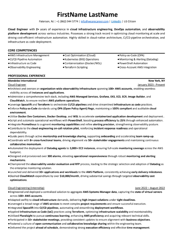 Resume Asb Example Resume Examples | ATS Friendly Resumes | WeAreCareer – WeAreCareer