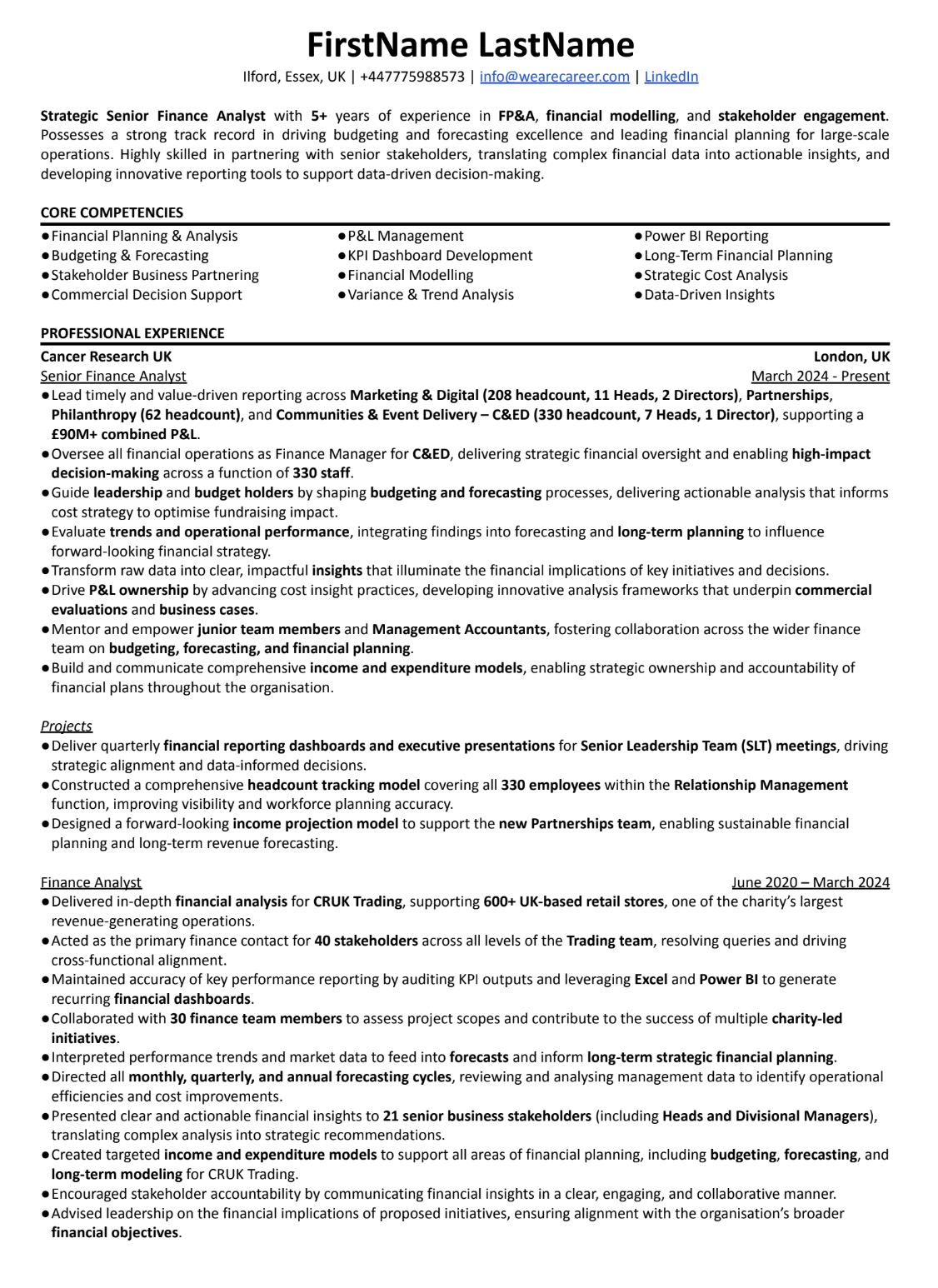 Resume Asb Example Resume Examples | ATS Friendly Resumes | WeAreCareer – WeAreCareer
